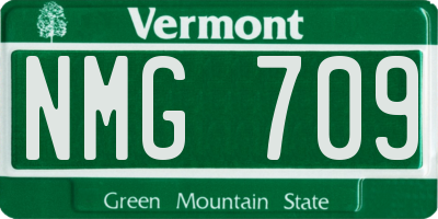 VT license plate NMG709
