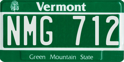 VT license plate NMG712