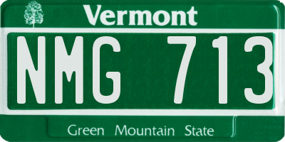 VT license plate NMG713