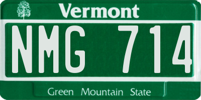 VT license plate NMG714