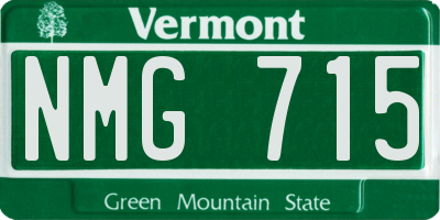 VT license plate NMG715