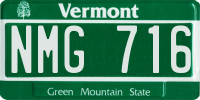 VT license plate NMG716