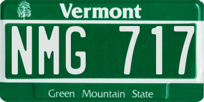 VT license plate NMG717