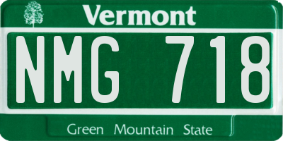 VT license plate NMG718
