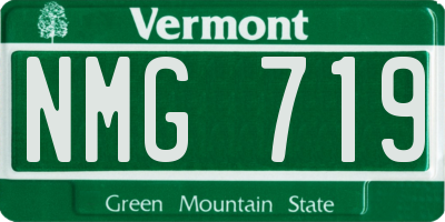 VT license plate NMG719