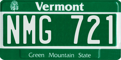 VT license plate NMG721