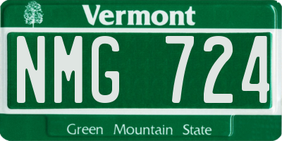 VT license plate NMG724