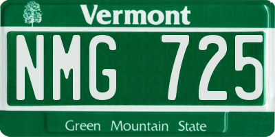 VT license plate NMG725