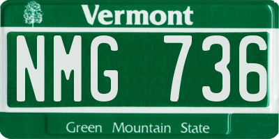 VT license plate NMG736