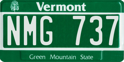 VT license plate NMG737