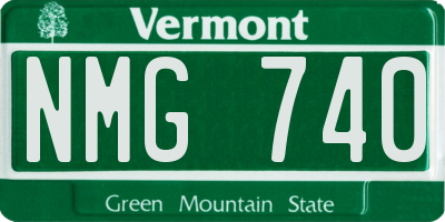 VT license plate NMG740