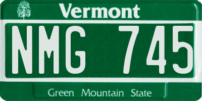 VT license plate NMG745