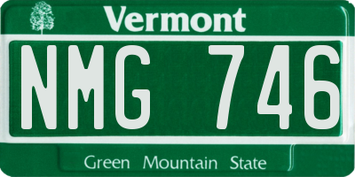VT license plate NMG746