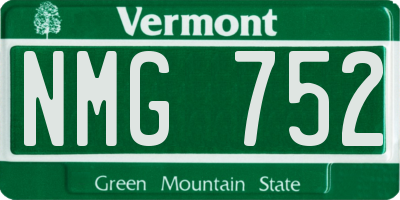 VT license plate NMG752