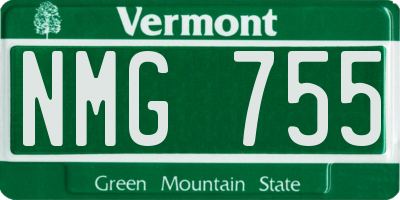 VT license plate NMG755