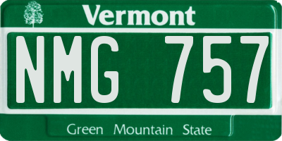VT license plate NMG757