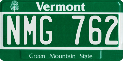 VT license plate NMG762
