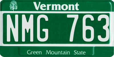 VT license plate NMG763