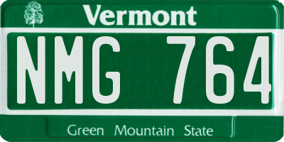 VT license plate NMG764