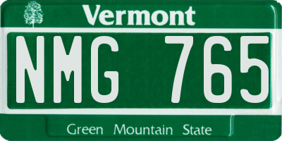 VT license plate NMG765