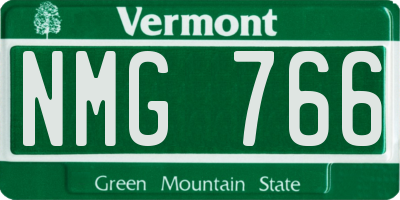 VT license plate NMG766