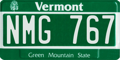 VT license plate NMG767
