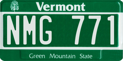 VT license plate NMG771