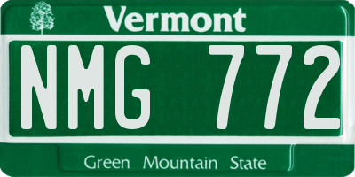 VT license plate NMG772