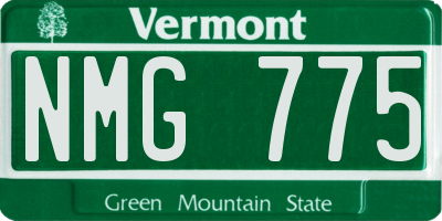 VT license plate NMG775