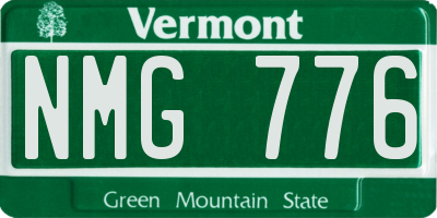 VT license plate NMG776