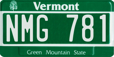 VT license plate NMG781