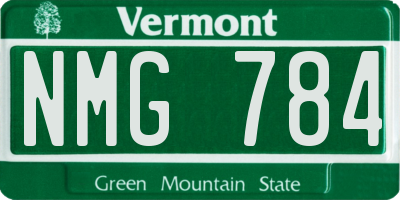VT license plate NMG784