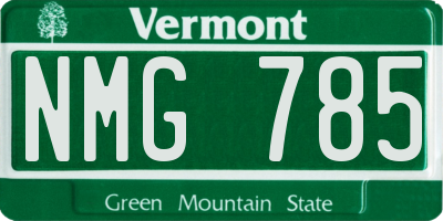 VT license plate NMG785