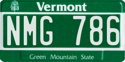 VT license plate NMG786