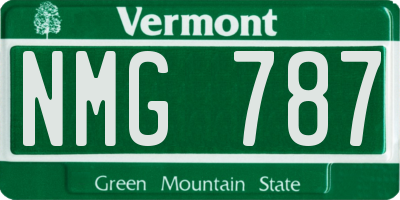 VT license plate NMG787