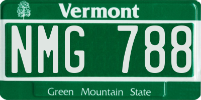 VT license plate NMG788