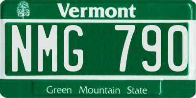 VT license plate NMG790