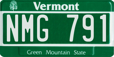 VT license plate NMG791