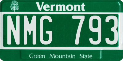 VT license plate NMG793