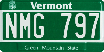 VT license plate NMG797