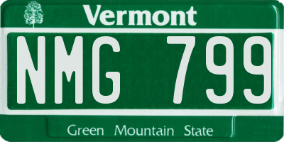 VT license plate NMG799