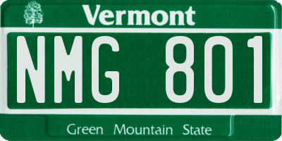 VT license plate NMG801