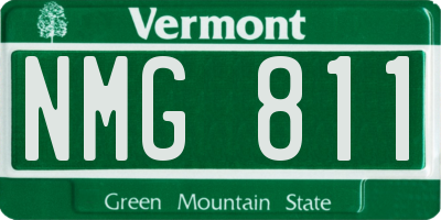 VT license plate NMG811