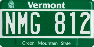 VT license plate NMG812