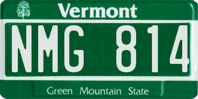 VT license plate NMG814