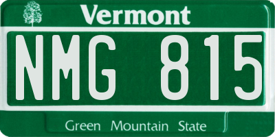 VT license plate NMG815