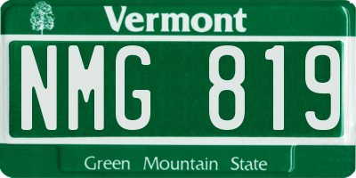 VT license plate NMG819