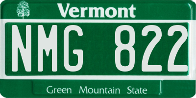 VT license plate NMG822
