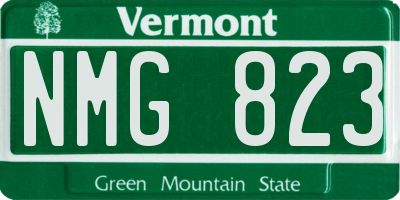 VT license plate NMG823