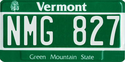 VT license plate NMG827